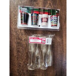 Spencer's raunchy Xmas shot glasses + plastic champagne flutes